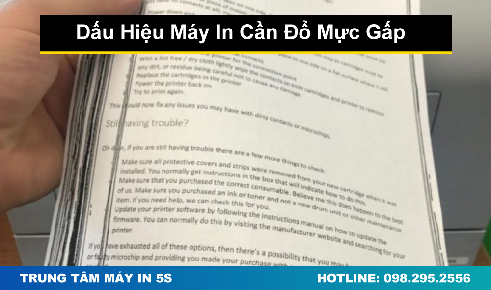 Dấu Hiệu Máy In Cần Đổ Mực Gấp