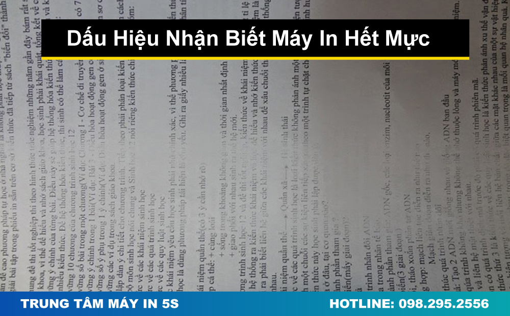 Dấu Hiệu Nhận Biết Máy In Hết Mực
