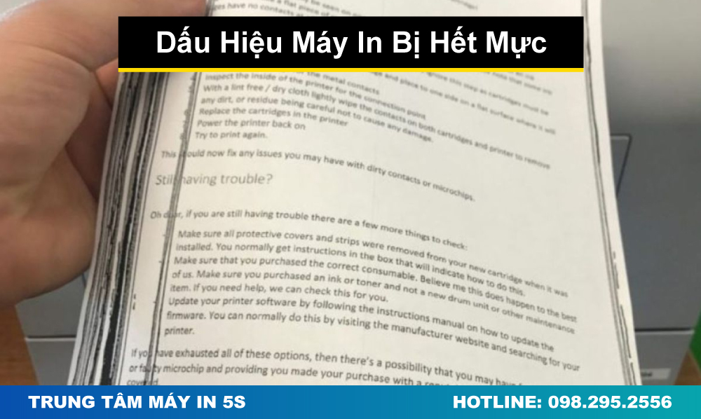 Dấu Hiệu Máy In Bị Hết Mực