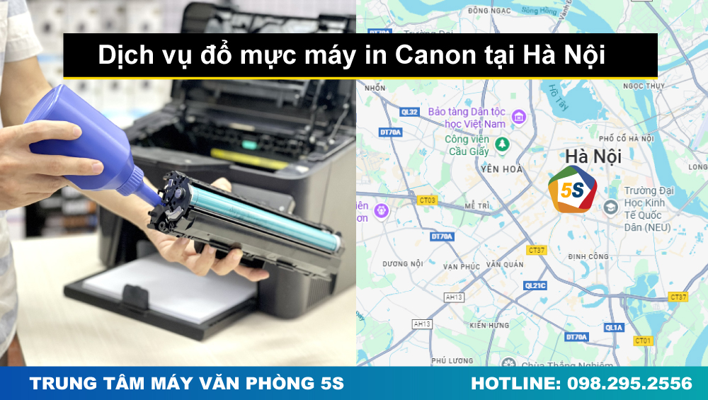 Dịch vụ đổ mực máy in Canon tại 12 quận Hà Nội