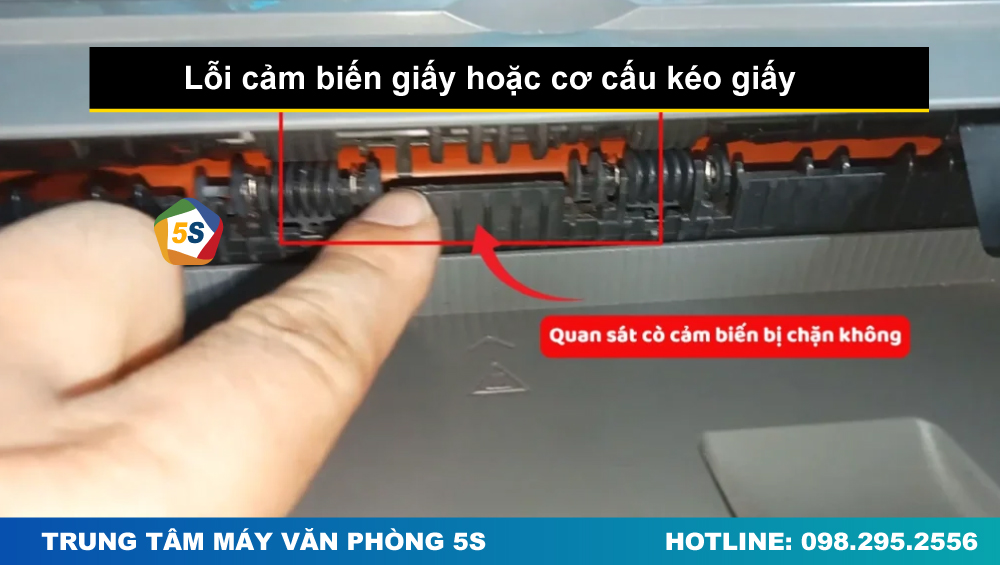 Lỗi cảm biến giấy hoặc cơ cấu kéo giấy