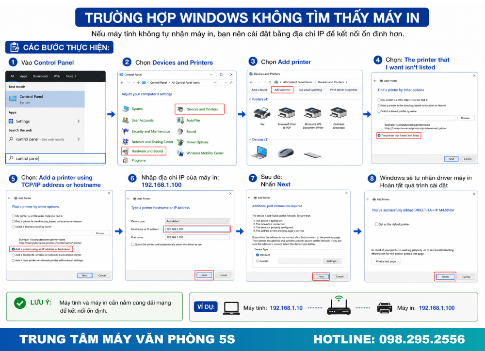 Trường Hợp Windows Không Tìm Thấy Máy In