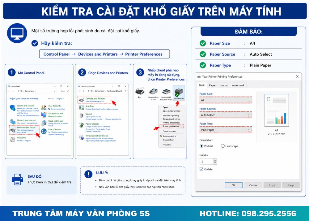 Kiểm Tra Cài Đặt Khổ Giấy Trên Máy Tính