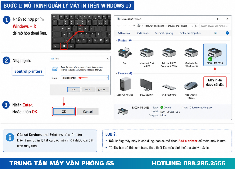 Mở Trình Quản Lý Máy In Trên Windows 10