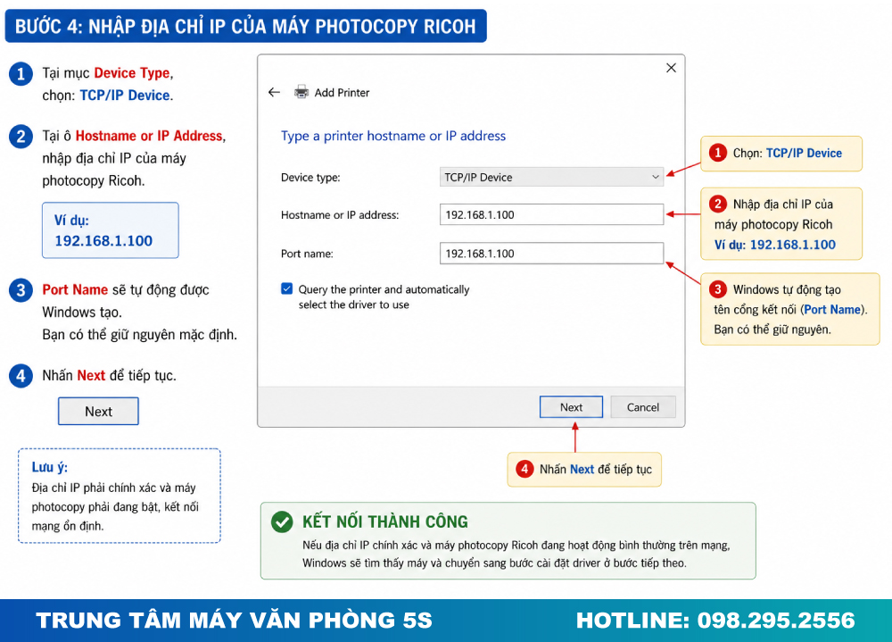 Nhập Địa Chỉ IP Của Máy Photocopy Ricoh